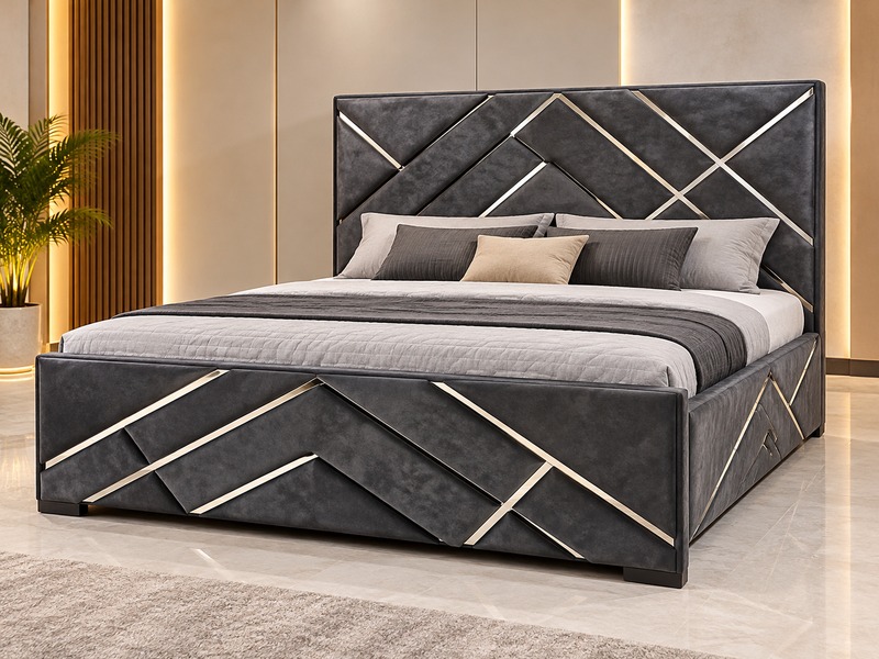 Contemporary Tufted Headboard Storage Bed