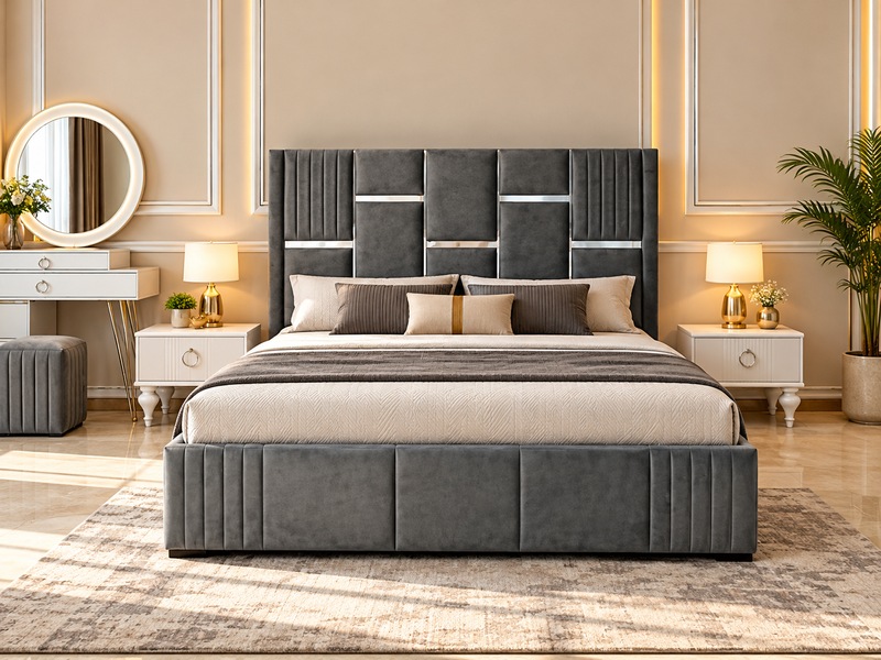 Imperial Velvet Cushion Double Bed