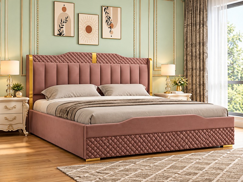 Nordic Minimalist Solid Wood Double Bed